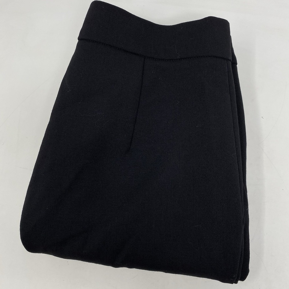 Max Mara Trousers Women Black Wool Blend High Rise Side Zip Made in Italy